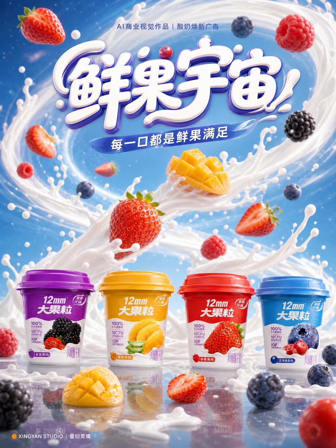 12mm大果粒酸奶焕新升级广告